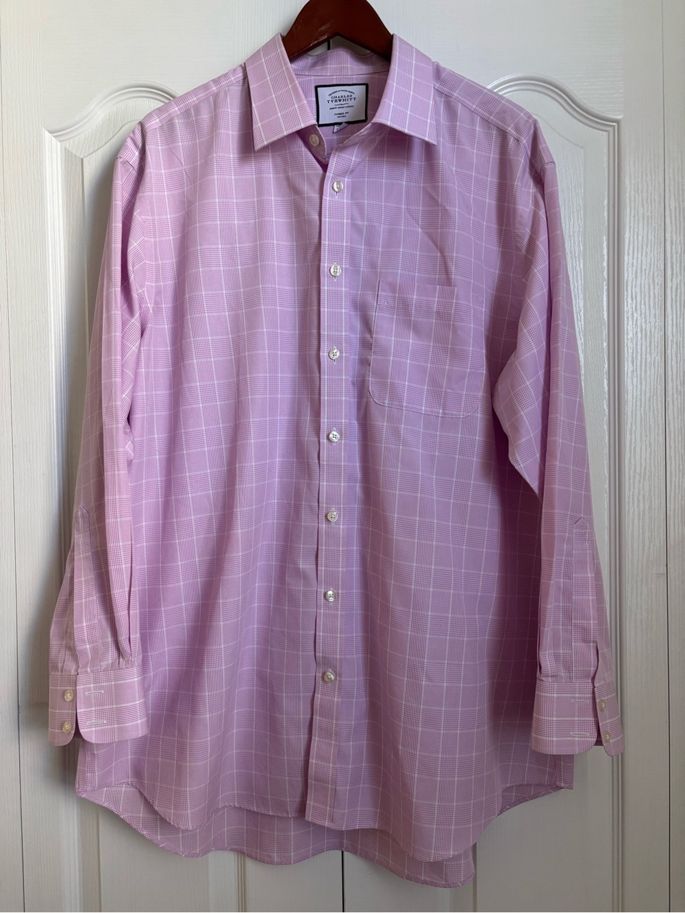Charles Tyrwhitt Men’s Pink Windowpane Dress Shirt
